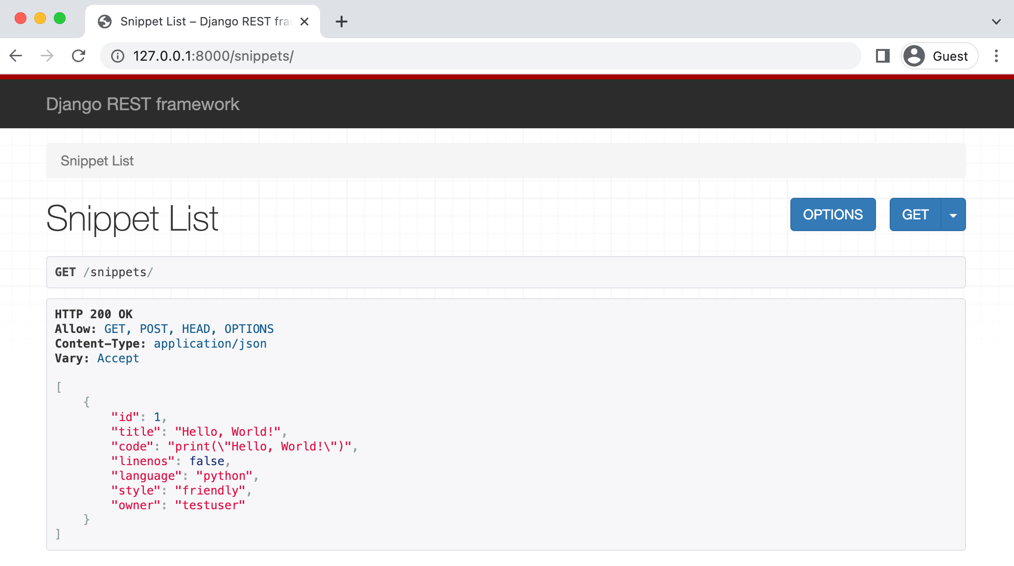 API List Logged Out