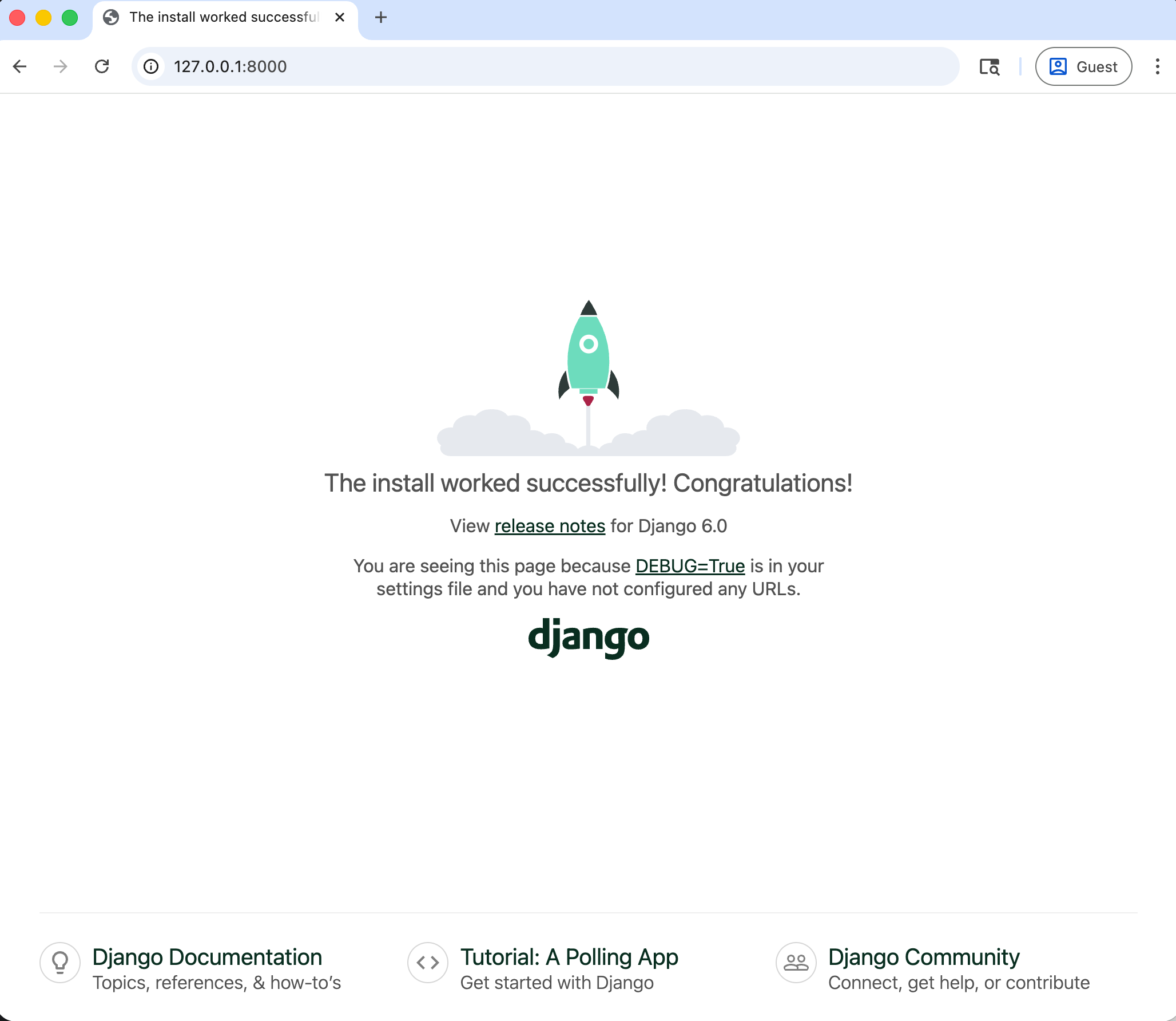Django welcome page